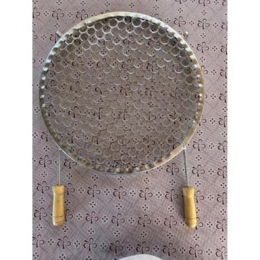 Imagem de Grelha Churrasqueira，Multi-Forma，Com Cabo de Madeira，Adequado para Grelhar Carne e Salsichas(Redonda 42cm)