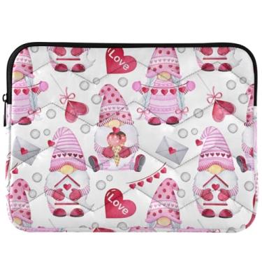 Imagem de Capa fofa para laptop Valentines Gnomo, capa para laptop fofa, capa para notebook universal, 13-14 polegadas