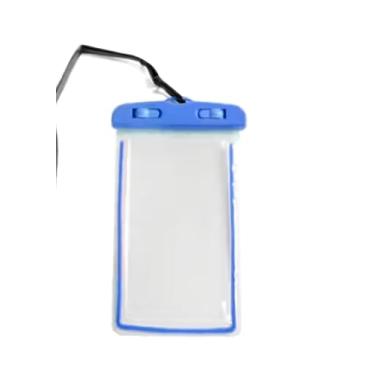 Imagem de Capa Impermeável para Celular com Cordão, Azul, 21cm x 11cm, Proteção à Prova d'água