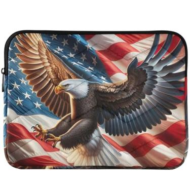 Imagem de Bolsa protetora para laptop com bandeira americana águia dos EUA para MacBook Pro 13 polegadas, universal, acessórios de computador de 33 a 35 cm