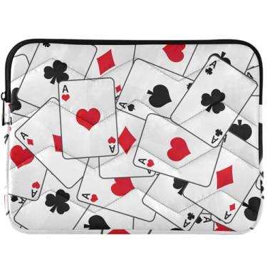 Imagem de Capa acolchoada para notebook com estampa de cartas de baralho para MacBook Pro 13 polegadas, universal, 13 a 14 polegadas, capa fofa para laptop