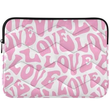 Imagem de Capa protetora para notebook com citação de amor hippie rosa universal de 13 a 14 polegadas para MacBook Air 13