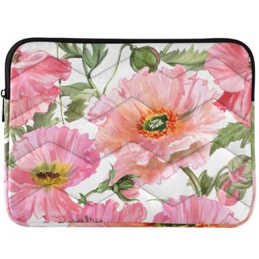Imagem de Capa para notebook com flores de papoula florais, rosa, fofa, universal, acessórios de computador de 13 a 14 polegadas para MacBook Air 13 polegadas
