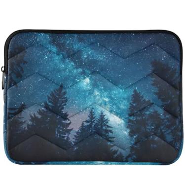 Imagem de Céu noturno estrelado, floresta, capa fofa para notebook fofa, capa para laptop universal 13-14
