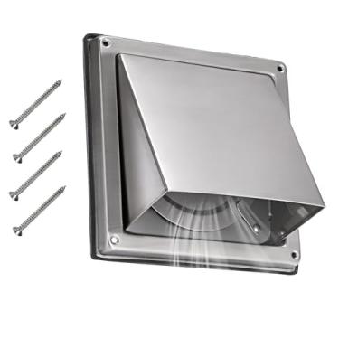 Imagem de OGANAZI Tampa externa de ventilação do secador de 15 cm para paredes capa de ventilador extrator externo tampa de ventilação de exaustão externa secadora de aço inoxidável ventilação de parede