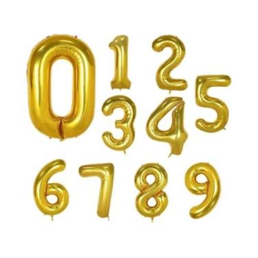 Imagem de Balões De Aniversário De Folha De 40 Polegadas 0-9 Balões De Número Co