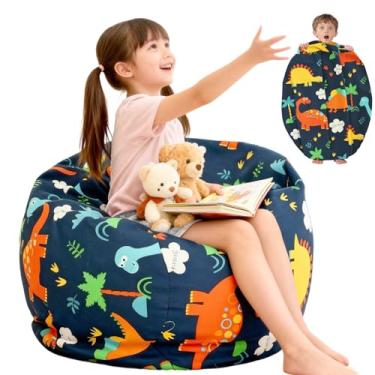 Imagem de DJAPWPX Almofada de assento de pufe para armazenamento de brinquedos de 61 cm, almofada macia para pufe de animais de pelúcia, armazenamento confortável de animais de pelúcia para ler e armazenar