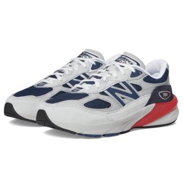 Imagem de New Balance Tênis feminino 990 V6 com cadarço, Matéria cinza/equipe vermelha, 22 BR