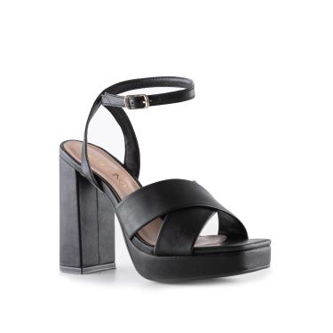 Imagem de Sandália De Salto, Via Uno, Feminino, Preto, 36