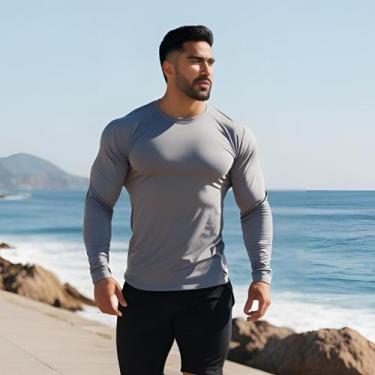Imagem de Camisa UV Masculina Camiseta Fitness Dry Fit Térmica Proteção Solar FP
