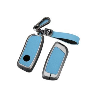Imagem de Capa anti-riscos de liga de zinco para chave de carro, compatível com BMW X1 U11 / 7 Series G70 I7 X7 G07 LCI IX I20 G09 XM U06 G81 M3 2023(Rope Buckle-blue)