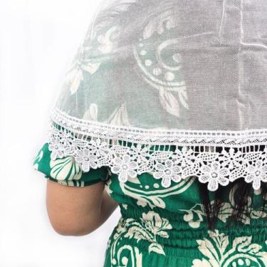 Imagem de Véu Ccb Congregação Cristã Renda Guipir Floral Adulto (modelo Lorena) 