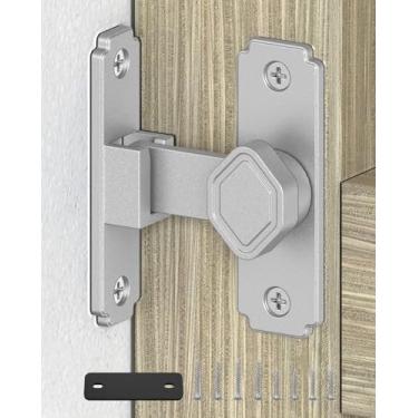 Imagem de Anobeyi Fechadura de porta de celeiro de 90 graus, pequenas travas deslizantes para porta de celeiro, trava de portão deslizante à prova de ferrugem para jardim, banheiro, armário, gaiola para animais