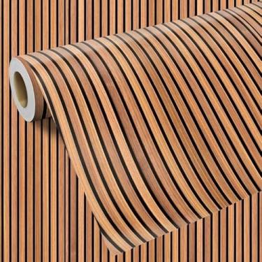 Imagem de Papel de Parede amadeirado bege 5 METROS x 45CM Adesivo Autocolante para Sala, Quarto (5 METROS)