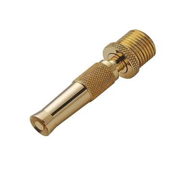 Imagem de Pistola de pulverização de jato de água de alta pressão ajustável de latão e cobre Khanjan - Melhor poder de limpeza para carros, bicicletas, animais de estimação e jardins (rosca macho BSP de 1/5.1