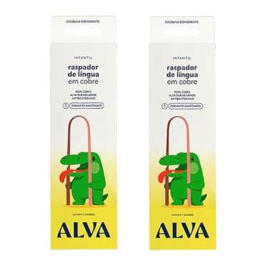 Imagem de Kit 2X: Raspador de Língua de Cobre Infantil Alva 1 Unidade