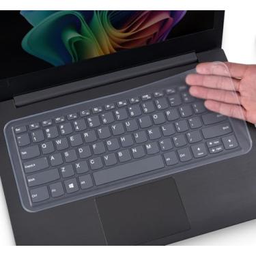 Imagem de Capa de teclado universal para notebook de 13 a 14 polegadas (ASUS, Dell, HP, Lenovo, etc.), protetor de teclado de silicone ultrafino, à prova d'água e à prova de poeira, 31,2 x 12,9 cm, transparente