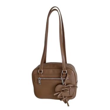 Imagem de NLAIOUSL Bolsa de ombro quadrada coreana moderna feminina bolsa mensageiro de couro PU para uso diário e datas