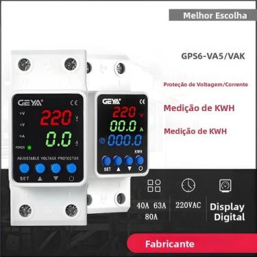 Imagem de Protetor De Tensão Ajustável Para Trilho DIN, 40A 63A 80A 220VAC, Disj