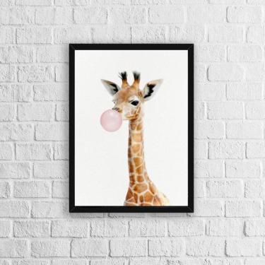 Imagem de Quadro Decorativo Girafa Chicletes 45x34cm