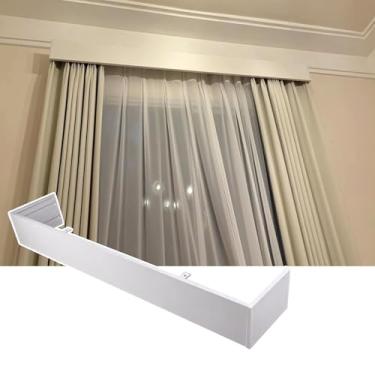 Imagem de Cortina decorativa painel de pelmet 1,8 m (5,9 pés) - sem trilhos para venezianos e persianas de rolo - capa de teto elegante, solução de decoração de casa elegante