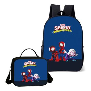 Imagem de Mochila e Lancheira Termica Kit Escolar Estampa Infantil Trio Amigos S