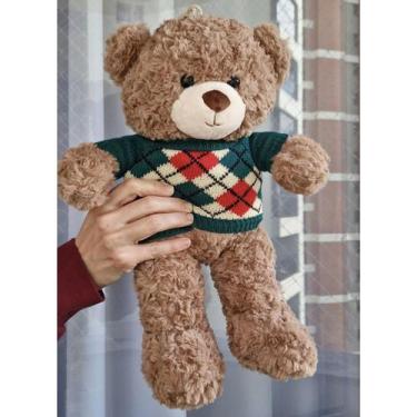 Imagem de Urso de Pelúcia Teddy 40cm com Roupa Ursinho Fofo Bebê Bear - Nikity T