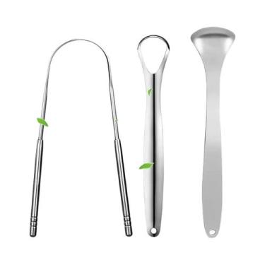 Imagem de Raspador De Língua Em Aço Inoxidável Em Formato U Para Adultos, 3/4 Pe