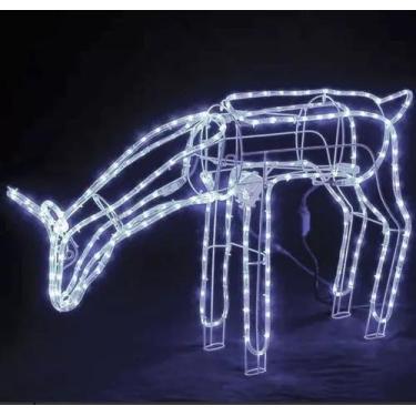 Imagem de Rena Armação Natalina Enfeite de Natal Led Branco frio Com Movimento U