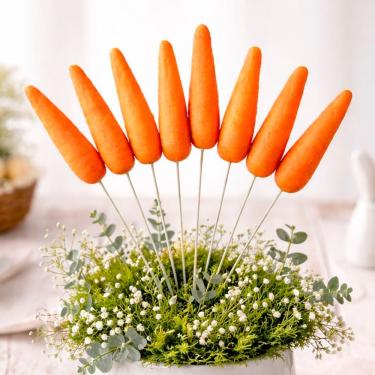 Imagem de Enfeite Cenouras Cenourinhas Palito Páscoa De 24cm Kit 36pçs