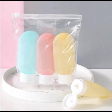 Imagem de Kit Viagem 3 Frascos Porta Creme Shampoo Condicionador 60ml