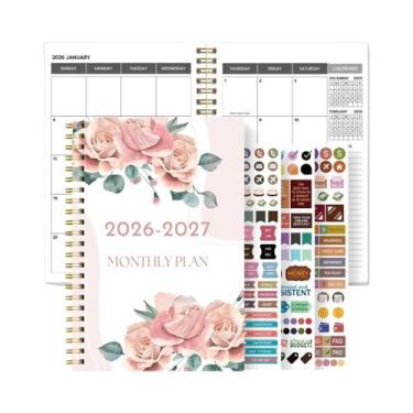 Imagem de Planejador Semanal E Mensal A5 2026-2027, Organizador Espiral, Calendá