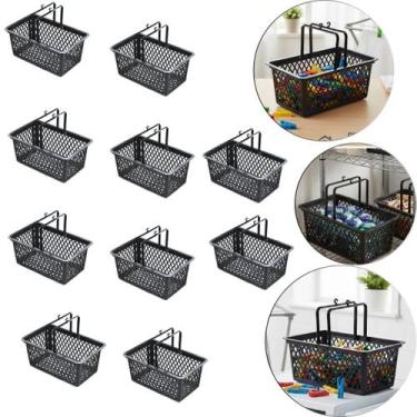 Imagem de Kit 10 Cesto Para Pregadores e Prendedores de Roupa Cor Preto 4 Lts - 
