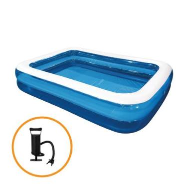 Imagem de Piscina Inflável Retangular Familiar 440 Litros Com Bomba de Inflar Ji