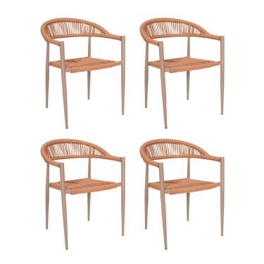 Imagem de Kit com 4 Cadeiras em Alumínio e Corda Náutica Laguna Terracota