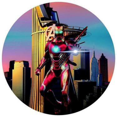 Imagem de Painel Festa Redondo 3d Homem de Ferro Vingadores Sublimado 1,50M - Fa