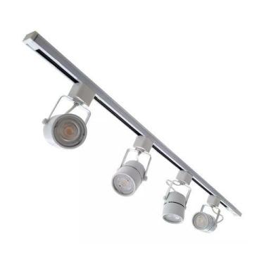 Imagem de Trilho Eletrificado 1m + 4 Spots Gu10 C/ Lâmpada Dimerizavel - Bela Ho