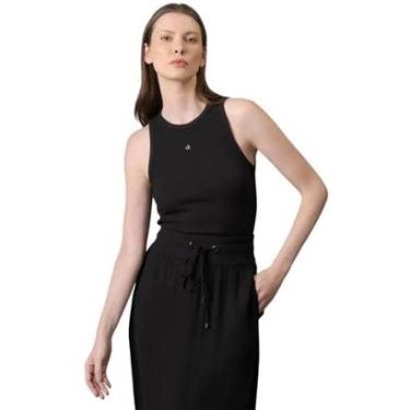 Imagem de Regata Calvin Klein Ribana Logo Bordado Calvin Klein Preta Feminina-Feminino