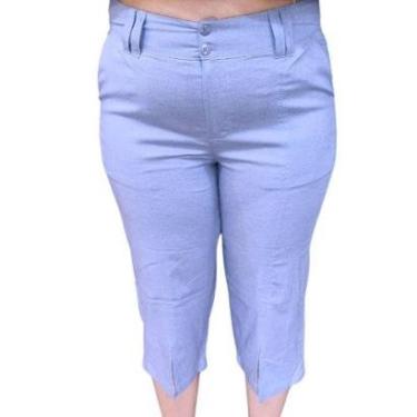 Imagem de Calça Alfaiataria Feminina Pantacourt Linho G-Feminino