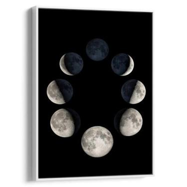 Imagem de Quadro Fases da Lua Circular - Mioquadros, 90x60 cm, Branco