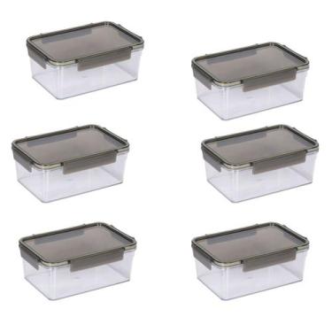Imagem de Kit 6 Pote Organizador de Alimentos Hermético 1,6 L C/ Tampa - Mor