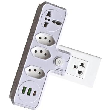 Imagem de Adaptador 10A 4 Tomadas 2 USB/C MAX 2500W BM-8704A Branco