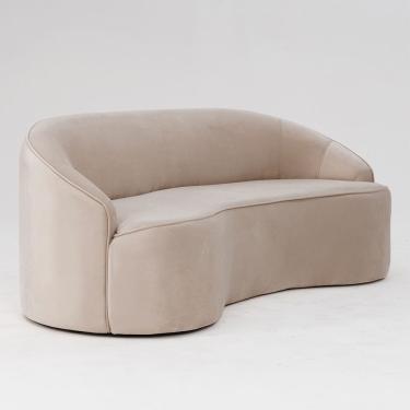 Imagem de Sofá Curvo Montserrat 150cm 02 Lugares Veludo Off White - Nexta Casa
