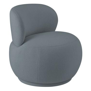 Imagem de Poltrona Orgânica Aisha Base Fixa Bouclé Azul Claro - Nexta Casa