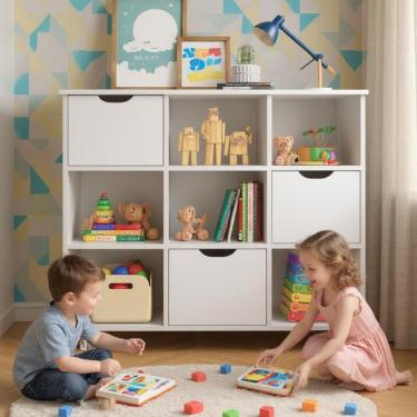 Imagem de Nicho Organizador Para Quarto Infántil 3 Gavetas Branco