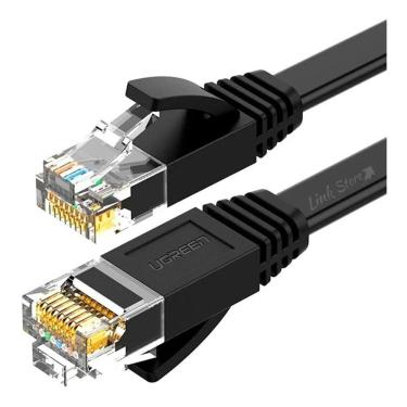 Imagem de Cabo De Rede Ugreen Nw102 3m, Cat6 U/utp, Lan Flat - Preto