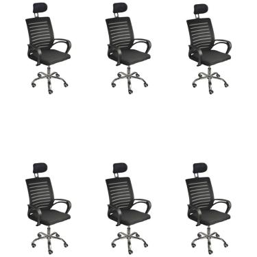 Imagem de Kit 6 Cadeiras Escritório Oficial Secretária Roma Apoio