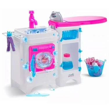 Imagem de Lavanderia Lava Passa com Acessórios Infantil Sai Água de Verdade Magic Toys 8042