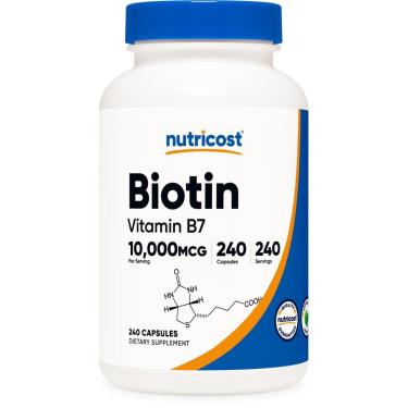 Imagem de Suplemento Nutricost Biotina (Vitamina B7) 10.000 mcg 240 cápsulas-Unissex