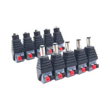 Imagem de Adaptadores De Plugue De Alimentação Macho E Fêmea 12V Para Fita LED E